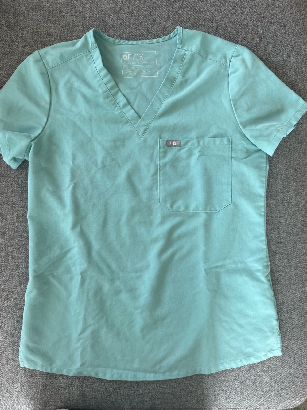 Figs V-neck Scrub Top in Seaglass